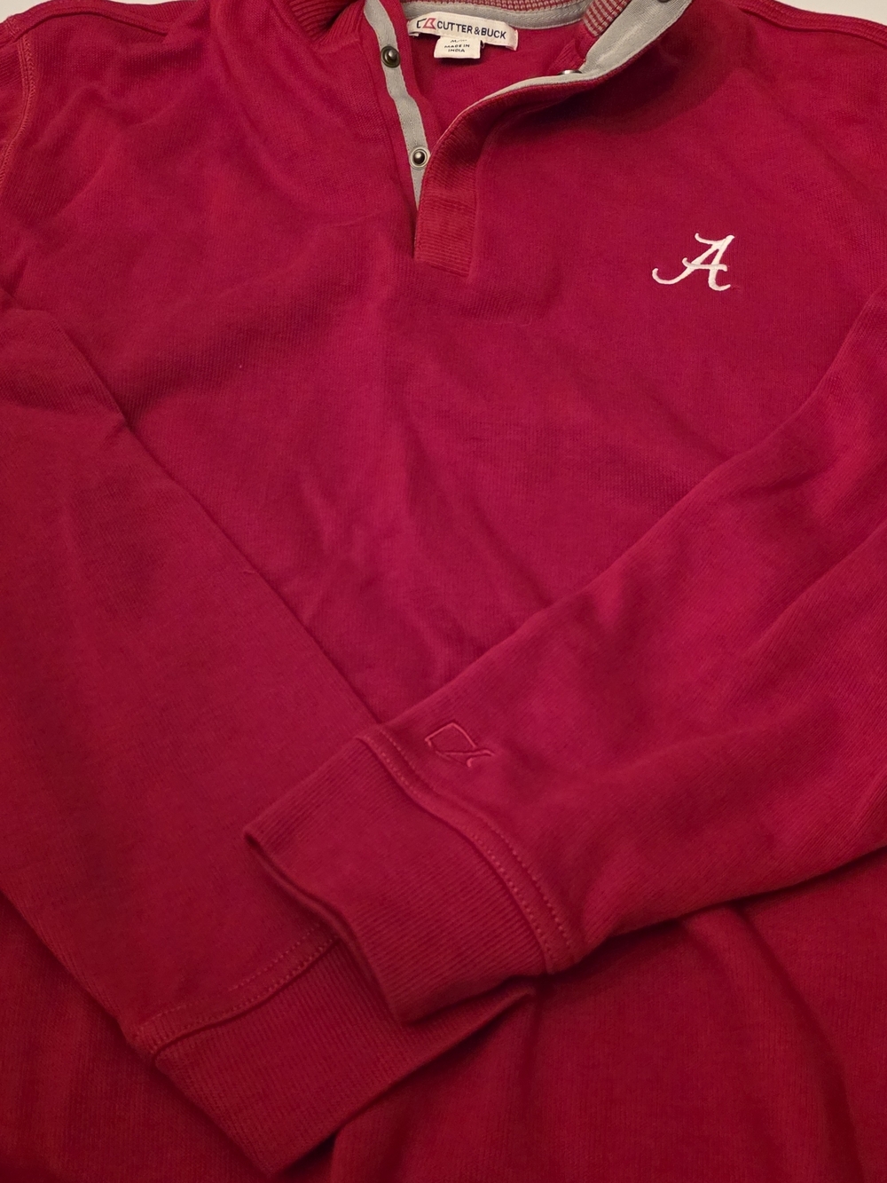 Cutter & Buck Men's Red Quarter-Snap Alabama Pullover
